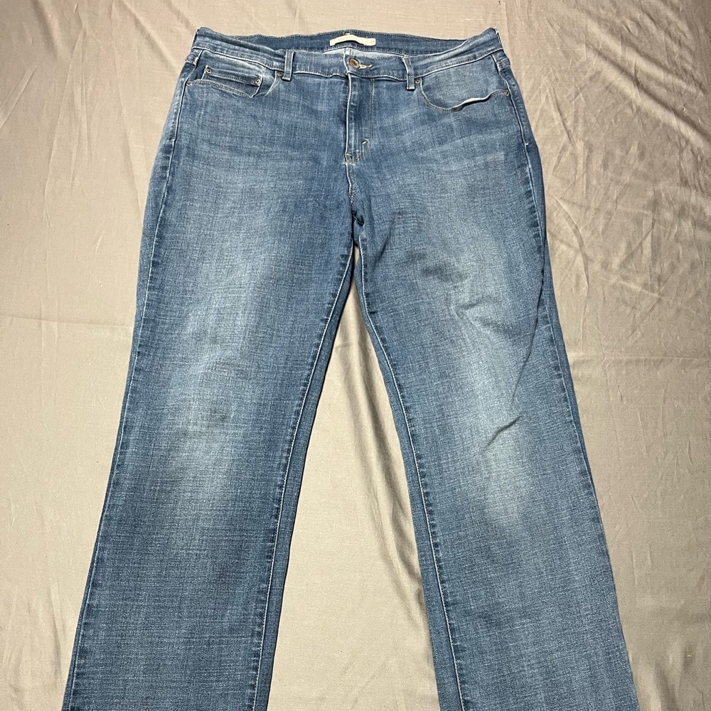 Levi's 505 Straight Blue Jeans Size 14 EUC